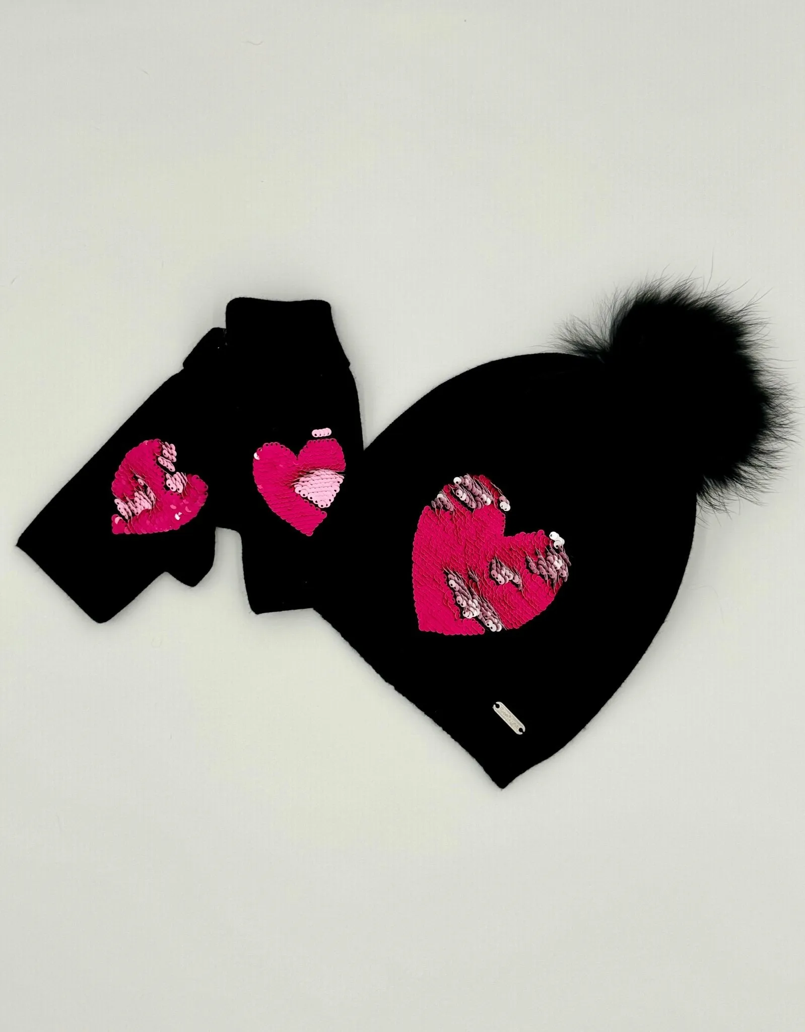 Black Reversible Sequin Winter Hat