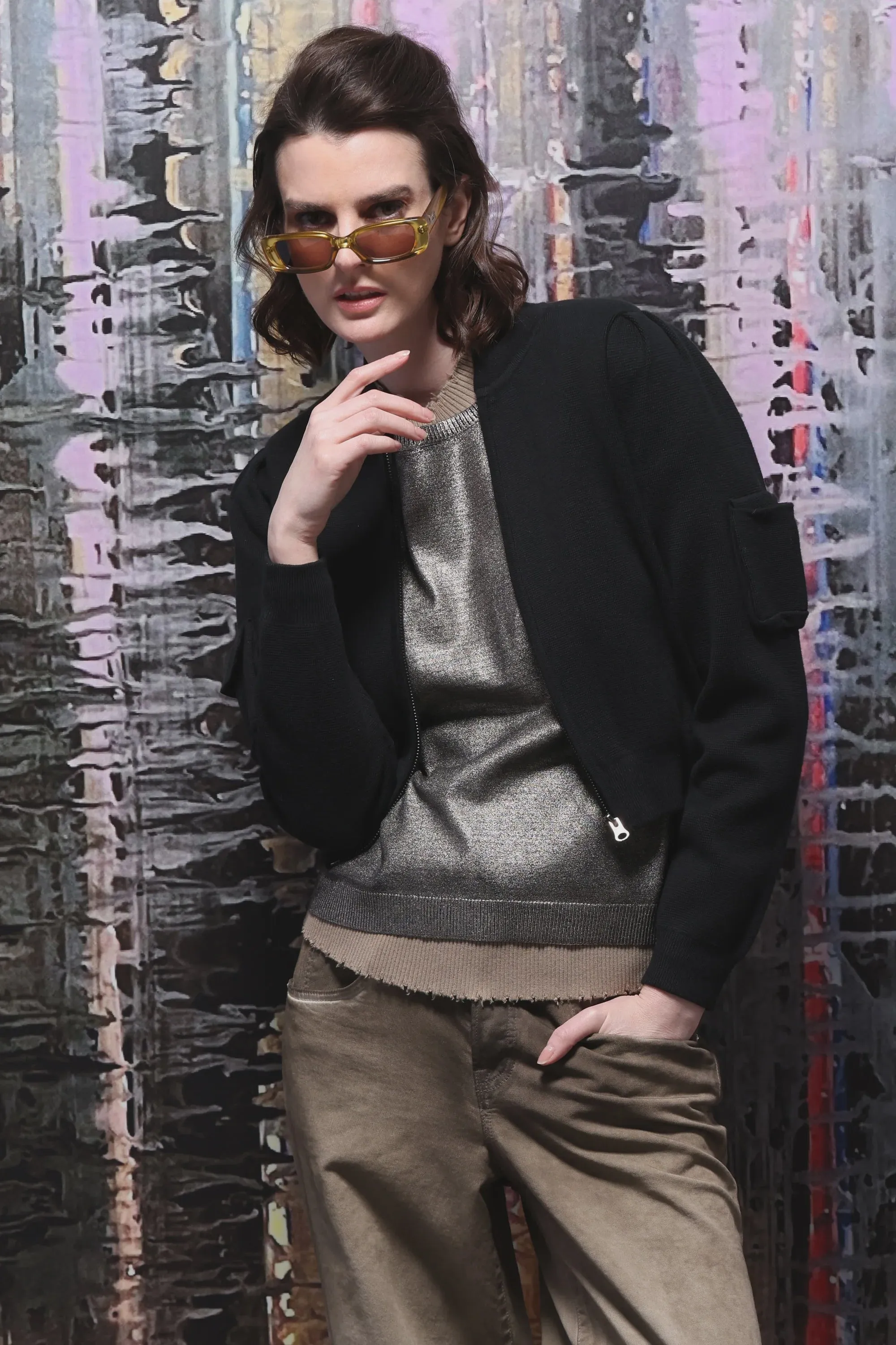 Cropped Bomber Jacket
