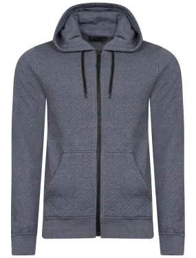 Dryden Diamond Quilted Hoodie in Blue - Dissident