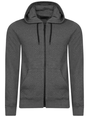 Dryden Diamond Quilted Hoodie in Charcoal - Dissident