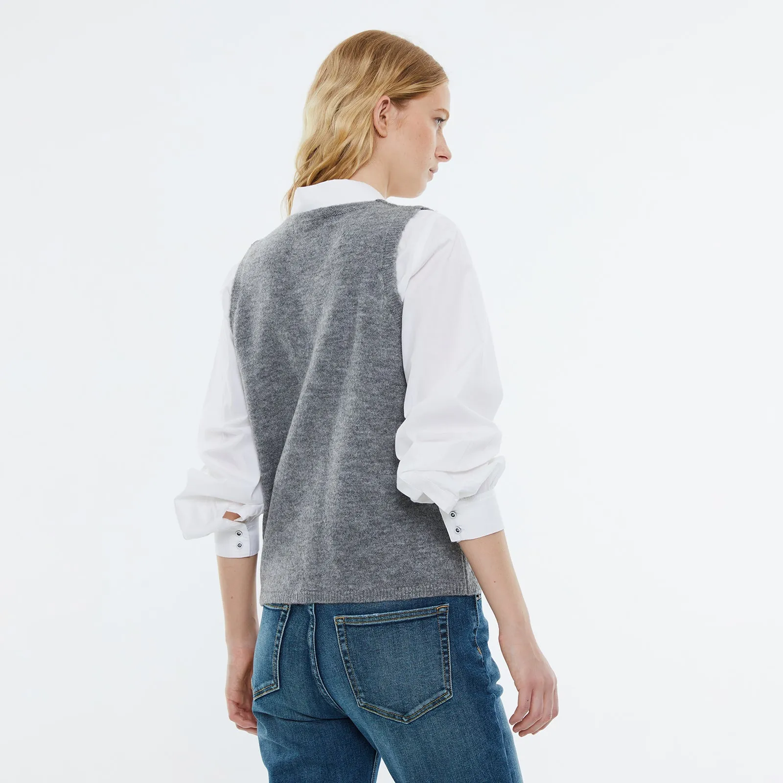 Grey V-Neck Vest
