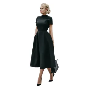 High Waist A-Line Slim & Fit Midi Dress