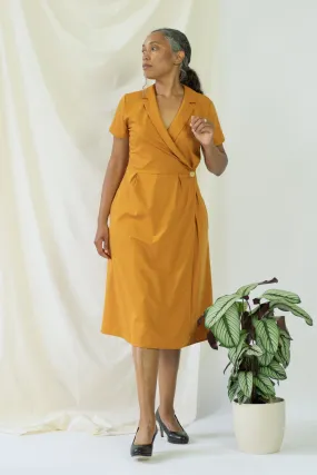Isabel Wrap Dress Short Sleeves Yellow