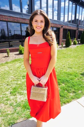 Jevi Bubble Skirt Midi Dress