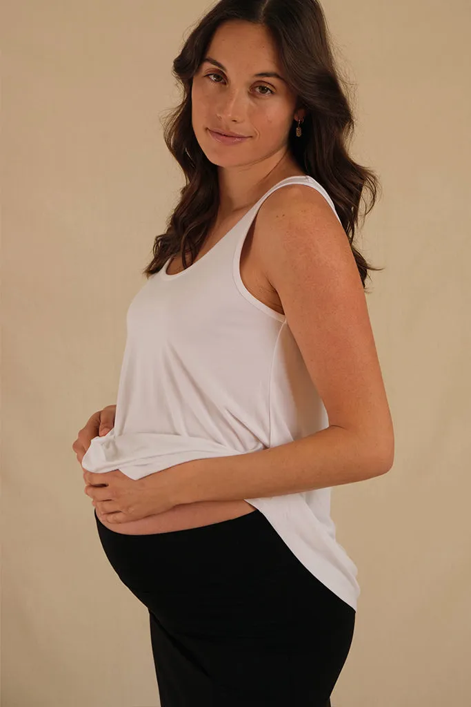 Lana Long Maternity Skirt - Black