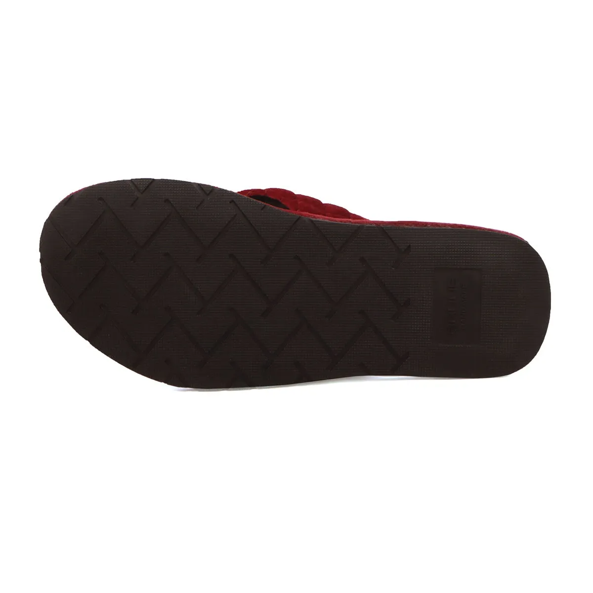 Red V-Strap Velvet Slippers