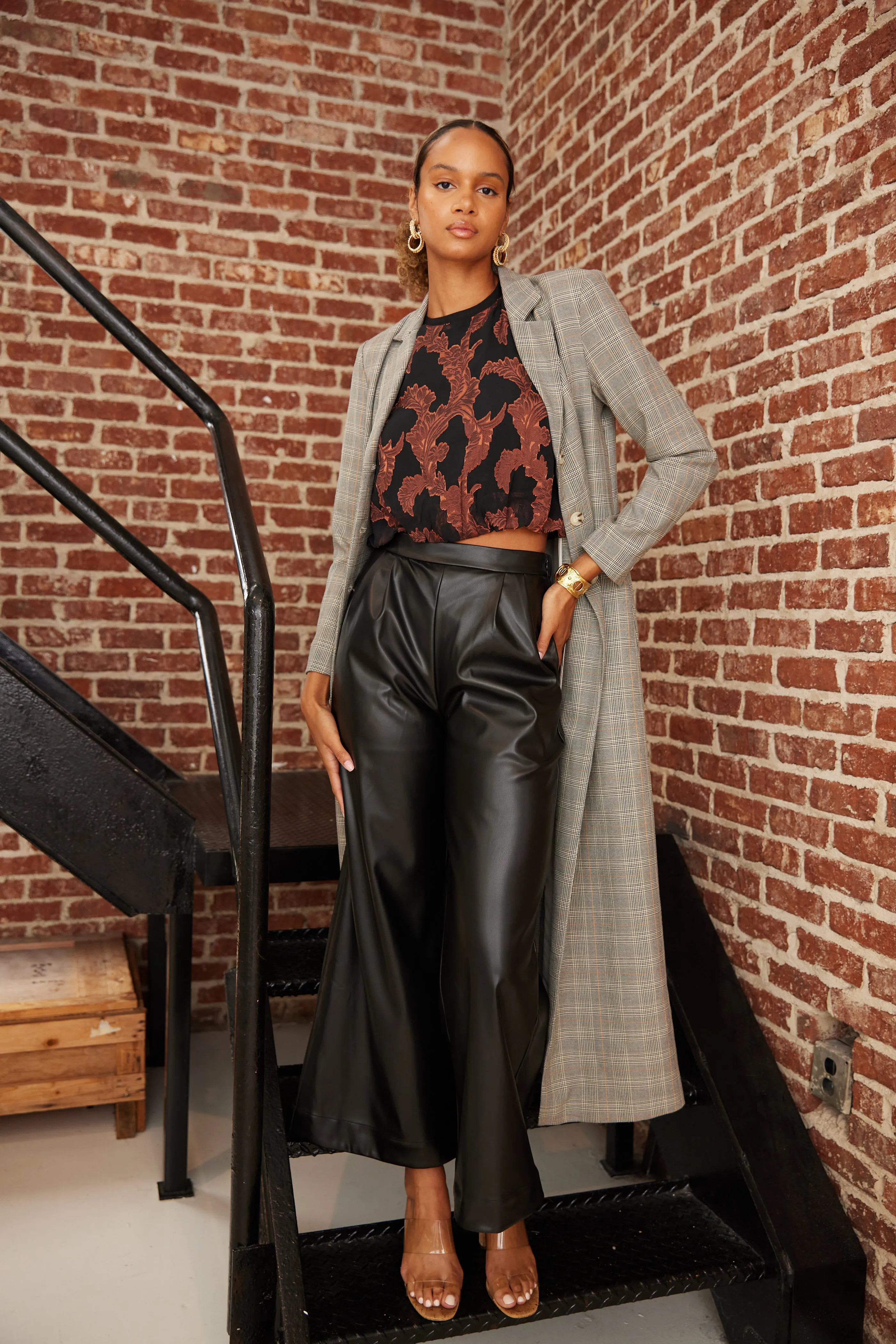SALE - Julie Extra Long Plaid Blazer