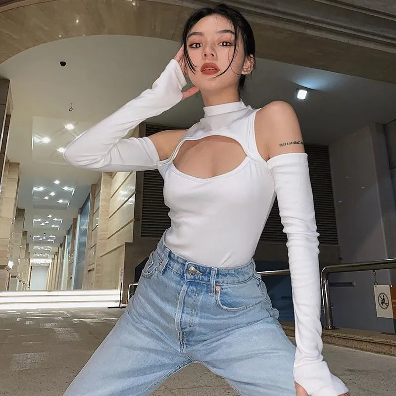 Trendy Off The Shoulder Black Or White Bodysuit