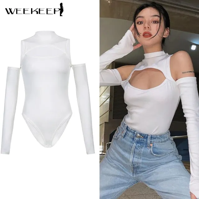 Trendy Off The Shoulder Black Or White Bodysuit