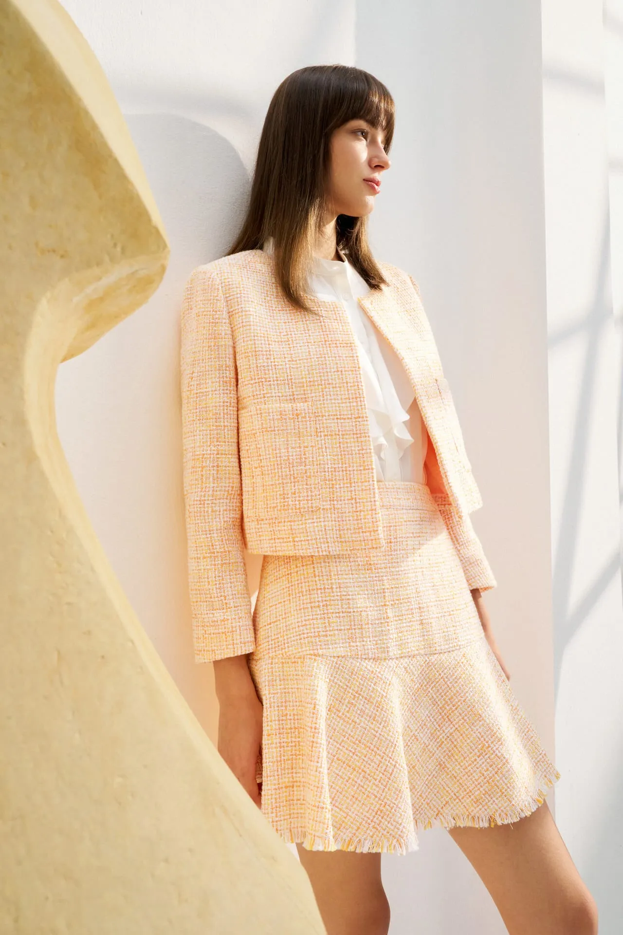 Tweed Round Neck Jacket