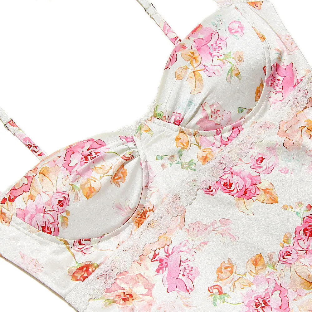Women Clothing Dress Printed Strap Dress Sexy Backless Slit Vacation Floral Dress for Women