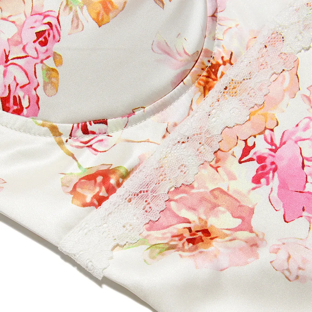 Women Clothing Dress Printed Strap Dress Sexy Backless Slit Vacation Floral Dress for Women